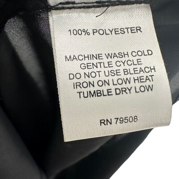 Willie Smith Black Satin Ruffle Sleeveless Top Size L Flirty Collar Racerback - Picture 7 of 8